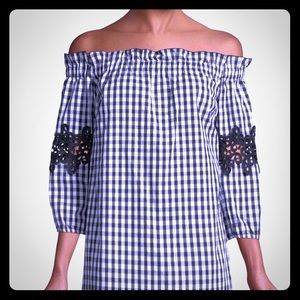 Romeo and Juliet Off the Shoulder B&W Dress Size M